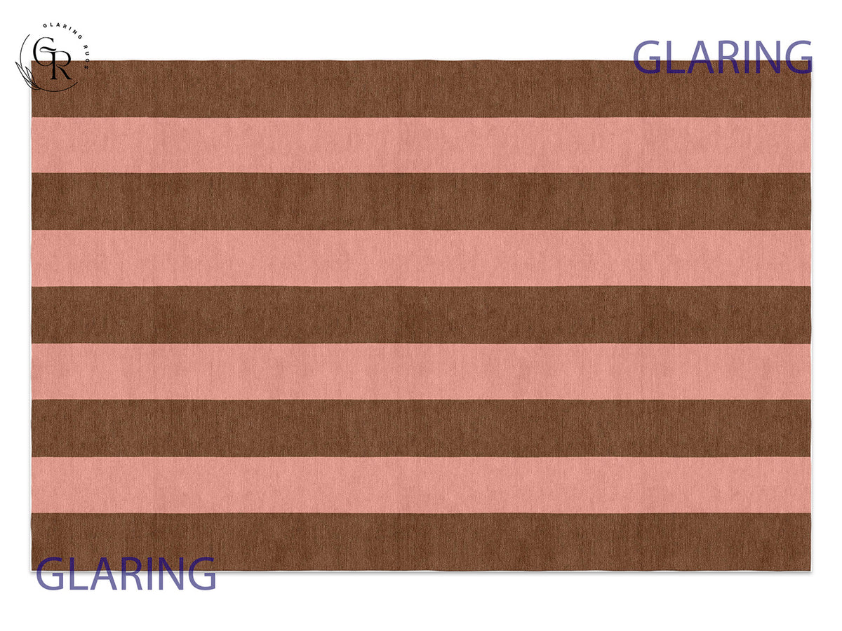 Handmade Hand-Tufted Modern Rug | Vertical Stripes Rug in Pink
