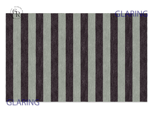 Handmade Hand-Tufted Modern Rug | Horizontal Stripes Rug in Brown