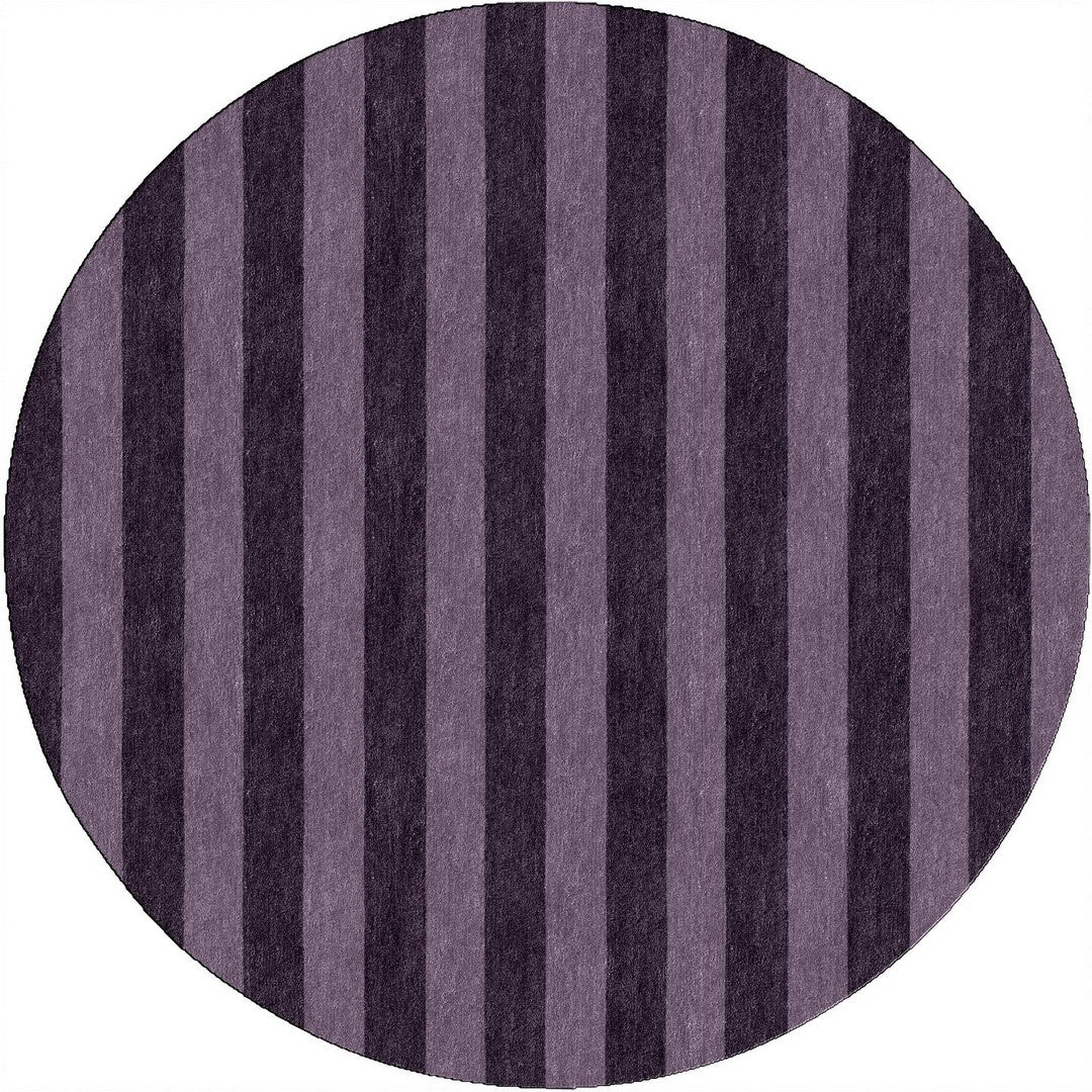 Purple Striped Rug featuring a geometric pattern with bold purple stripes, ideal for modern home decor.