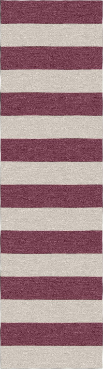 Handmade Hand-Tufted Modern Rug | Horizontal Stripes Rug in Purple