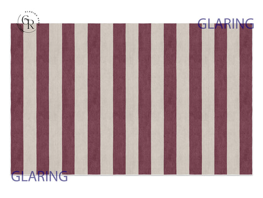 Handmade Hand-Tufted Modern Rug | Horizontal Stripes Rug in Purple