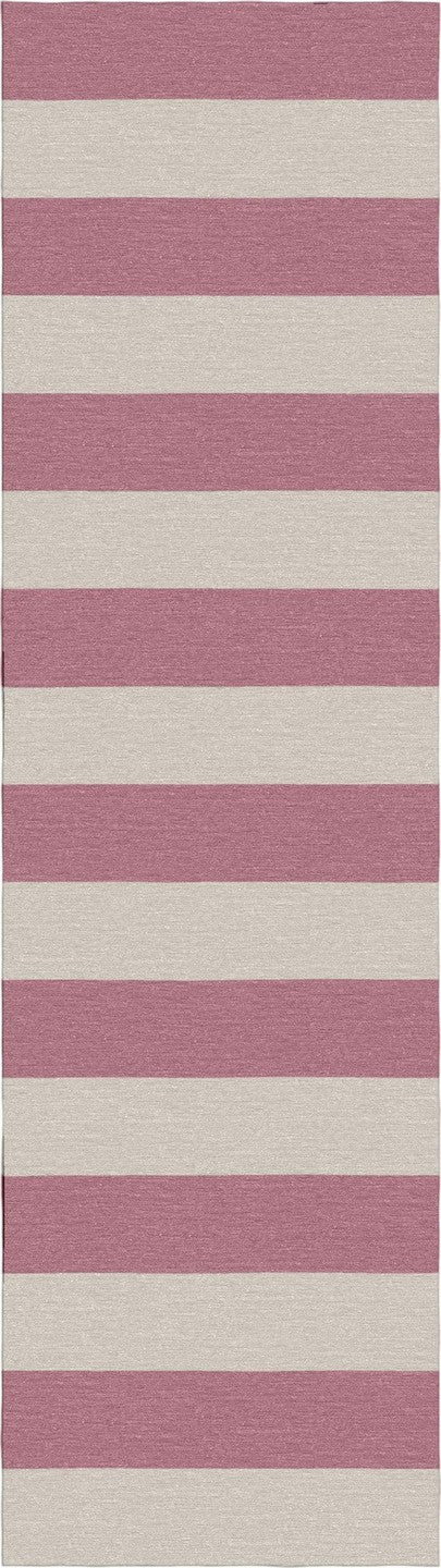 Handmade Hand-Tufted Modern Rug | Horizontal Stripes Rug in Pink