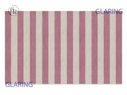 Handmade Hand-Tufted Modern Rug | Horizontal Stripes Rug in Pink