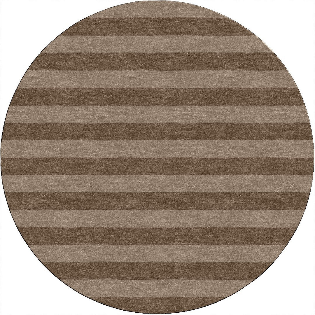 Handmade Hand-Tufted Modern Rug | Horizontal Stripes Rug in Brown