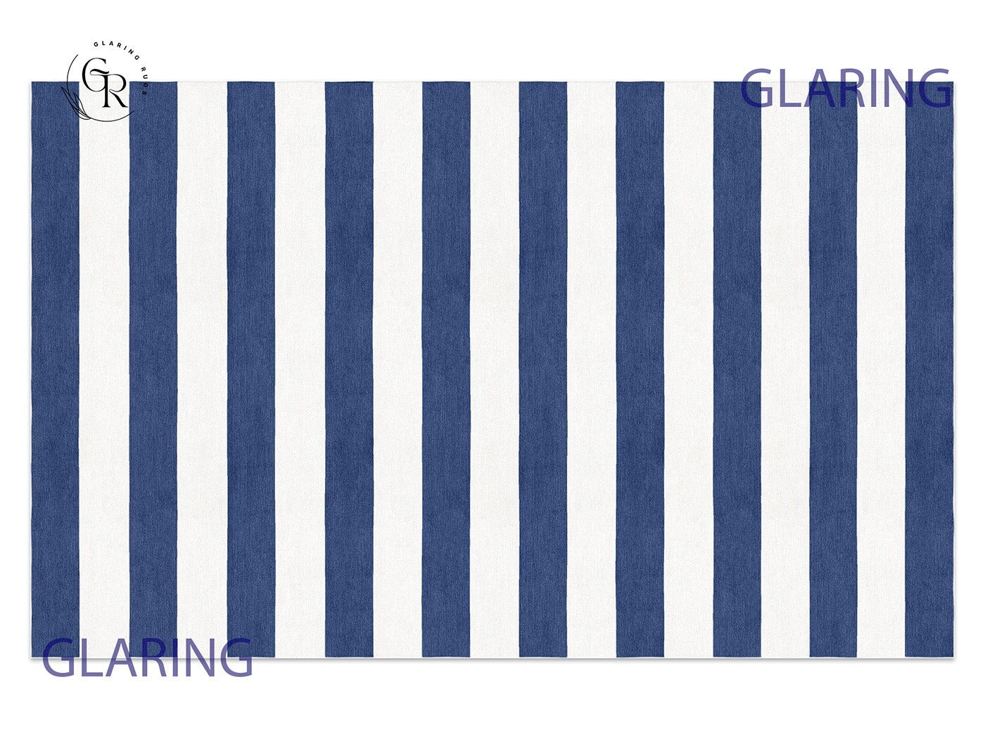Handmade Hand-Tufted Modern Rug | Horizontal Stripes Rug in Blue