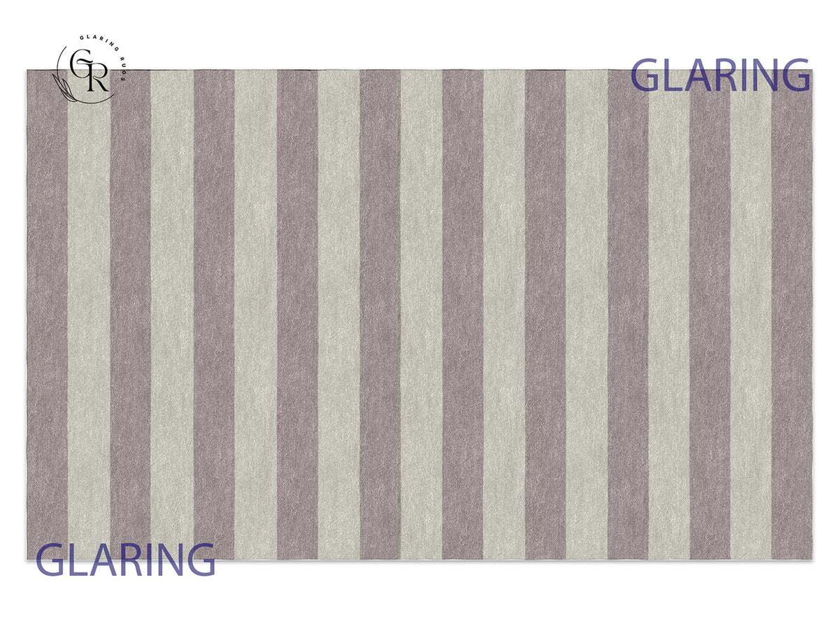 Handmade Hand-Tufted Modern Rug | Horizontal Stripes Rug in Ivory