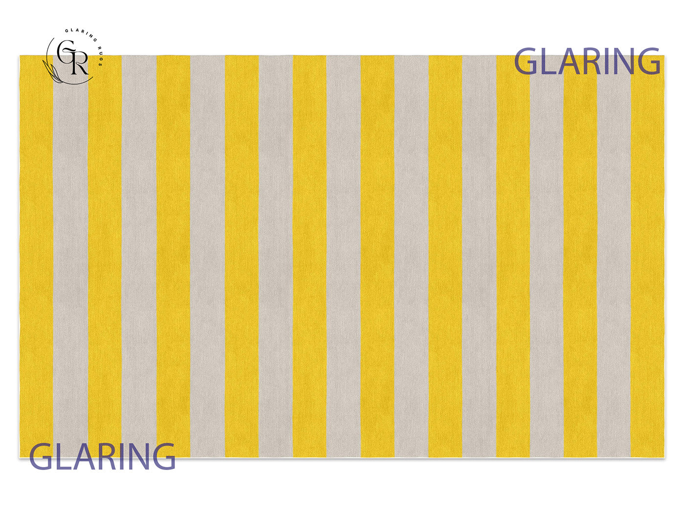 Handmade Hand-Tufted Modern Rug | Horizontal Stripes Rug in Yellow