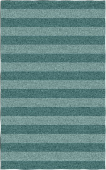 Handmade Hand-Tufted Modern Rug | Horizontal Stripes Design in Teal & Green