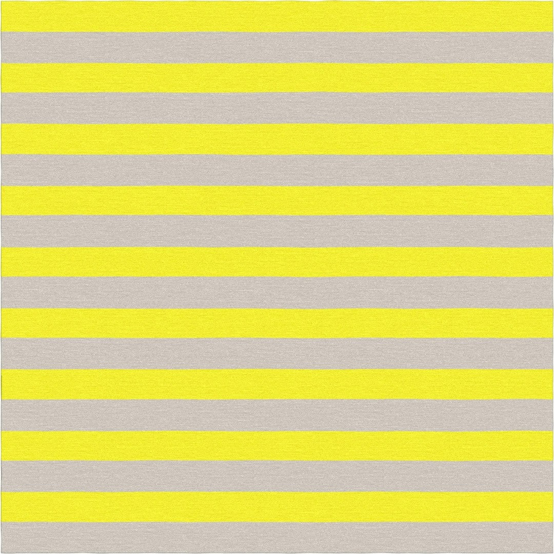 Handmade Hand-Tufted Modern Rug | Horizontal Stripes Rug in Yellow