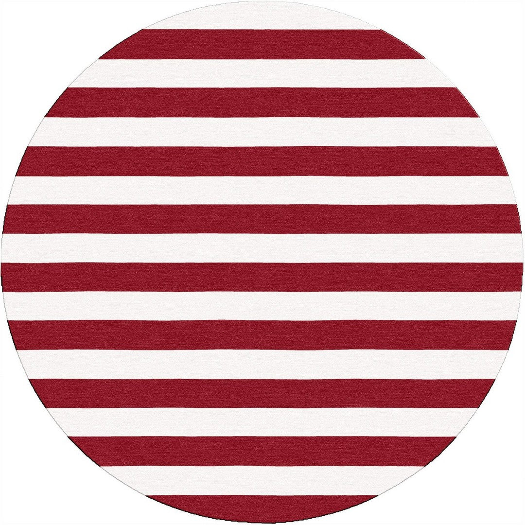 Handmade Hand-Tufted Modern Rug | Horizontal Stripes Rug in Red