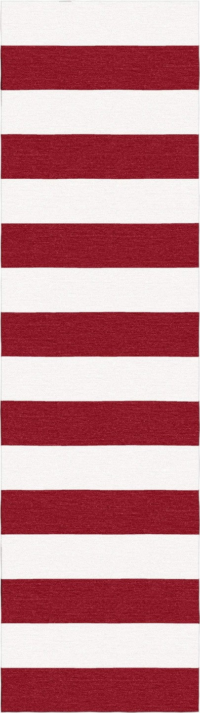 Handmade Hand-Tufted Modern Rug | Horizontal Stripes Rug in Red