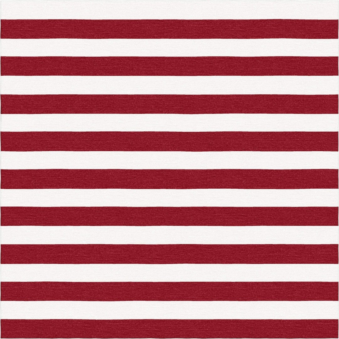 Handmade Hand-Tufted Modern Rug | Horizontal Stripes Rug in Red