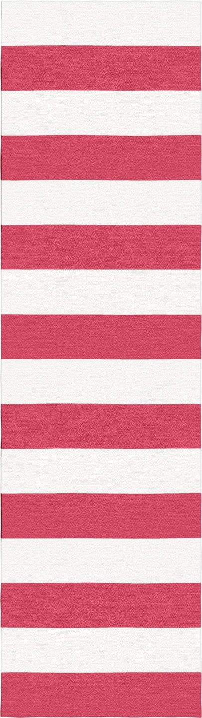 Handmade Hand-Tufted Modern Rug | Horizontal Stripes Rug in Red