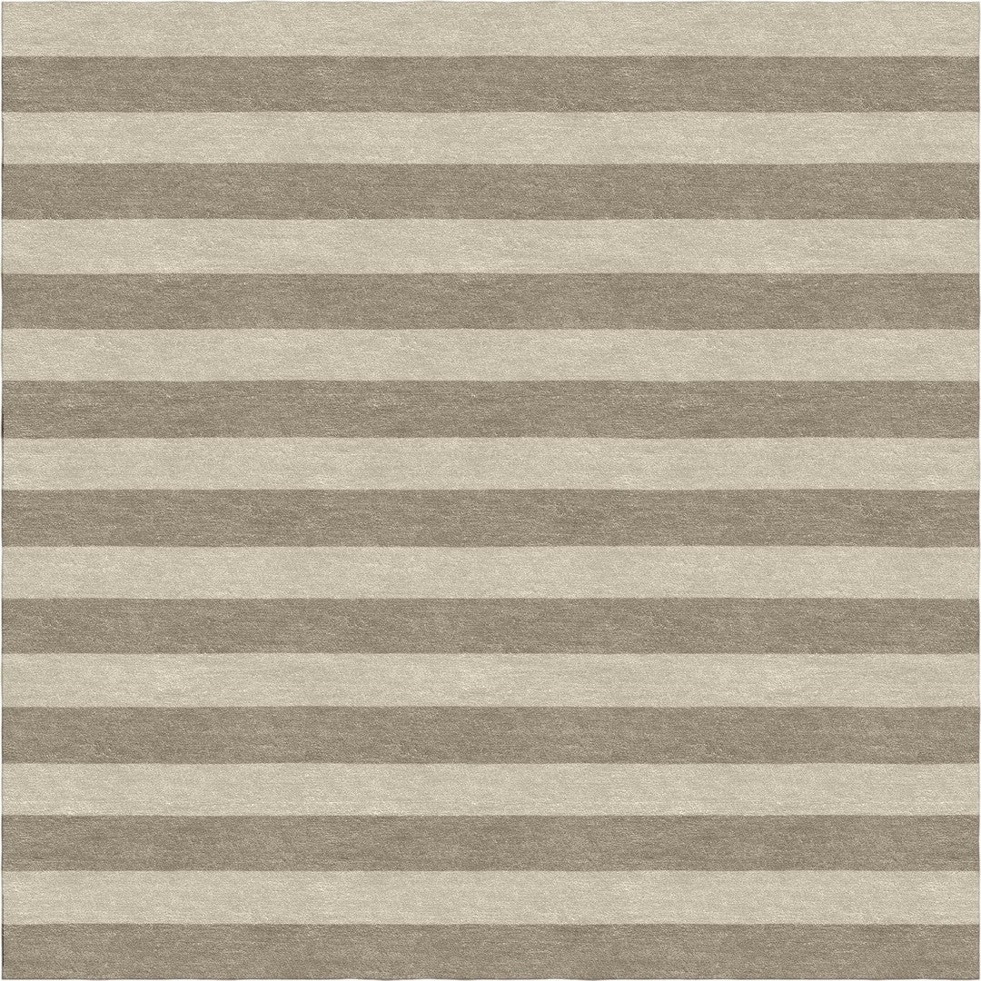 Handmade Hand-Tufted Modern Rug | Horizontal Stripes Rug in Gray