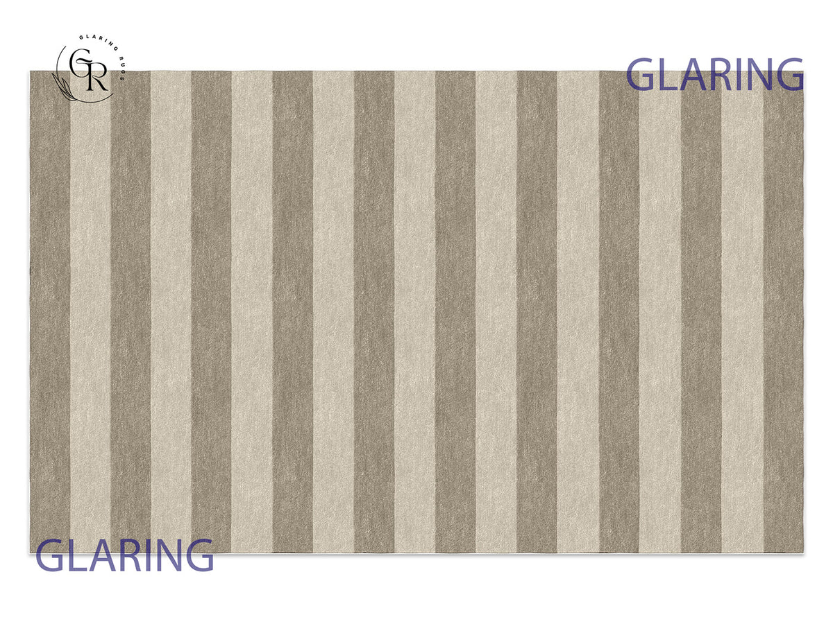 Handmade Hand-Tufted Modern Rug | Horizontal Stripes Rug in Gray