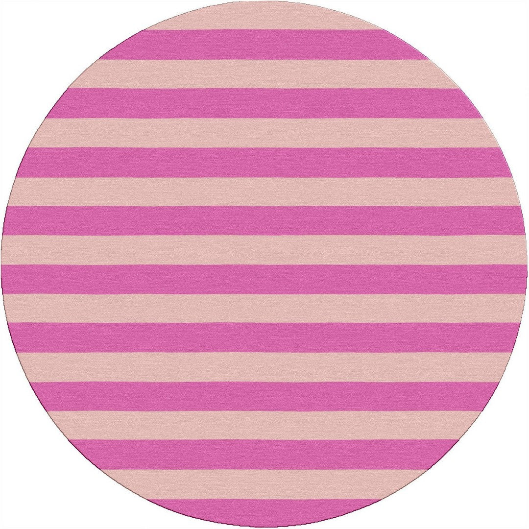 Handmade Hand-Tufted Modern Rug | Horizontal Stripes Rug in Pink
