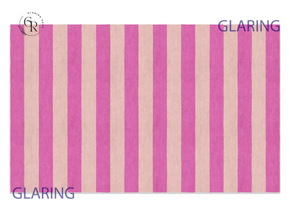 Handmade Hand-Tufted Modern Rug | Horizontal Stripes Rug in Pink