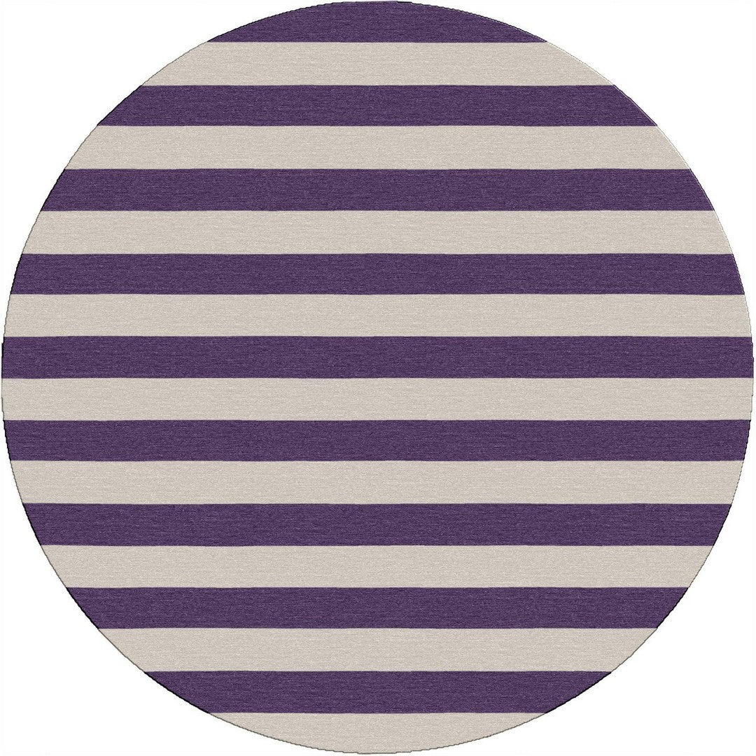 Handmade Hand-Tufted Modern Rug | Horizontal Stripes Rug in Purple