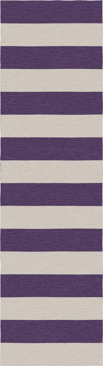 Handmade Hand-Tufted Modern Rug | Horizontal Stripes Rug in Purple