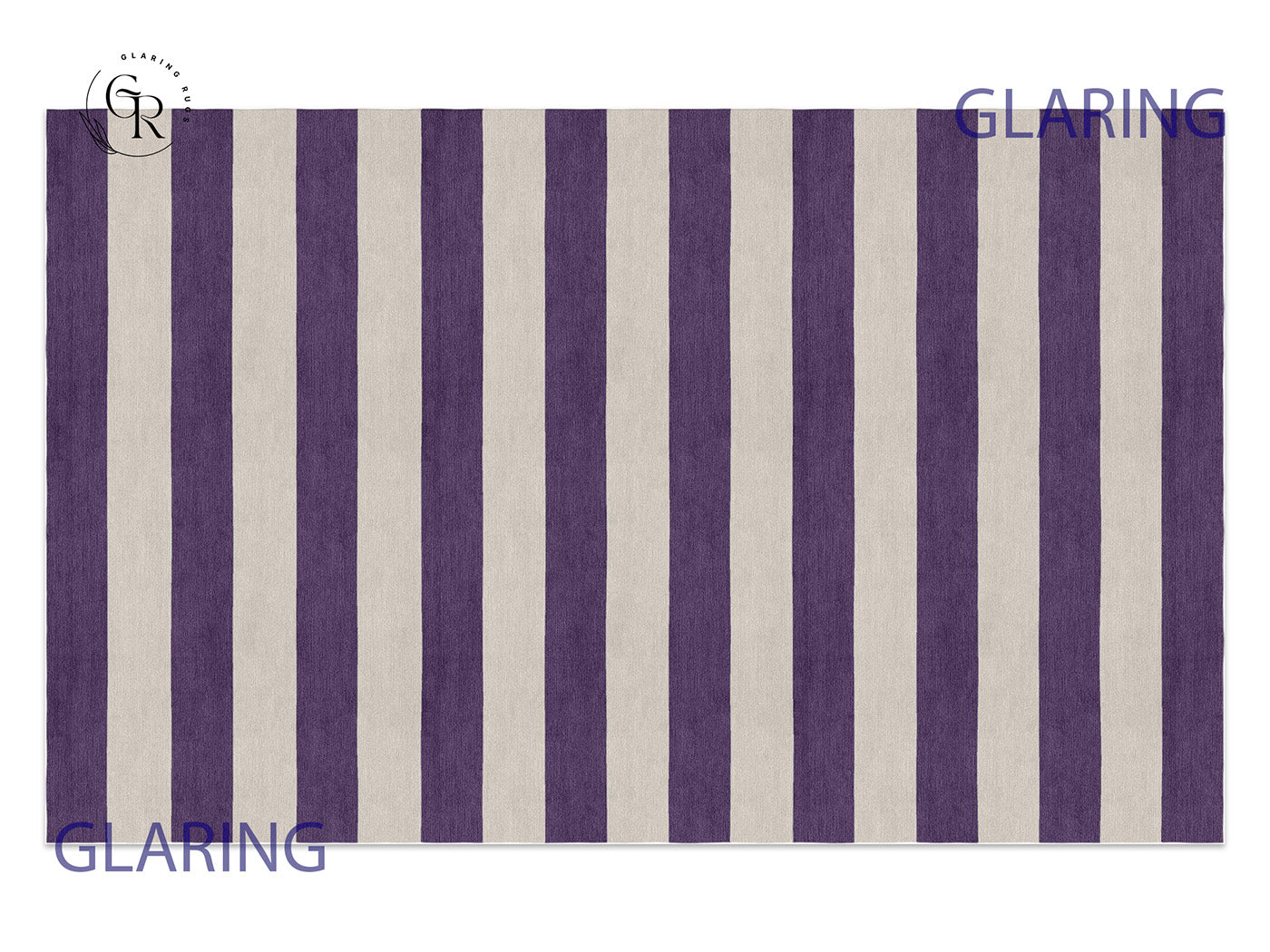 Handmade Hand-Tufted Modern Rug | Horizontal Stripes Rug in Purple