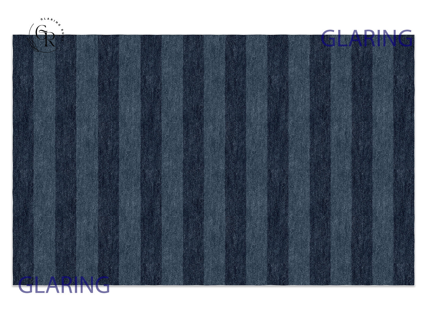 Handmade Hand-Tufted Modern Rug | Horizontal Stripes Rug in Blue