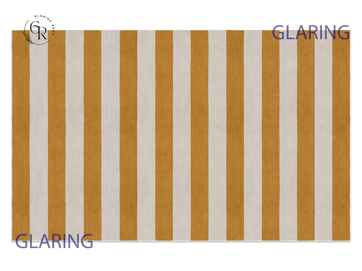 Handmade Hand-Tufted Modern Rug | Horizontal Stripes Rug in Ivory