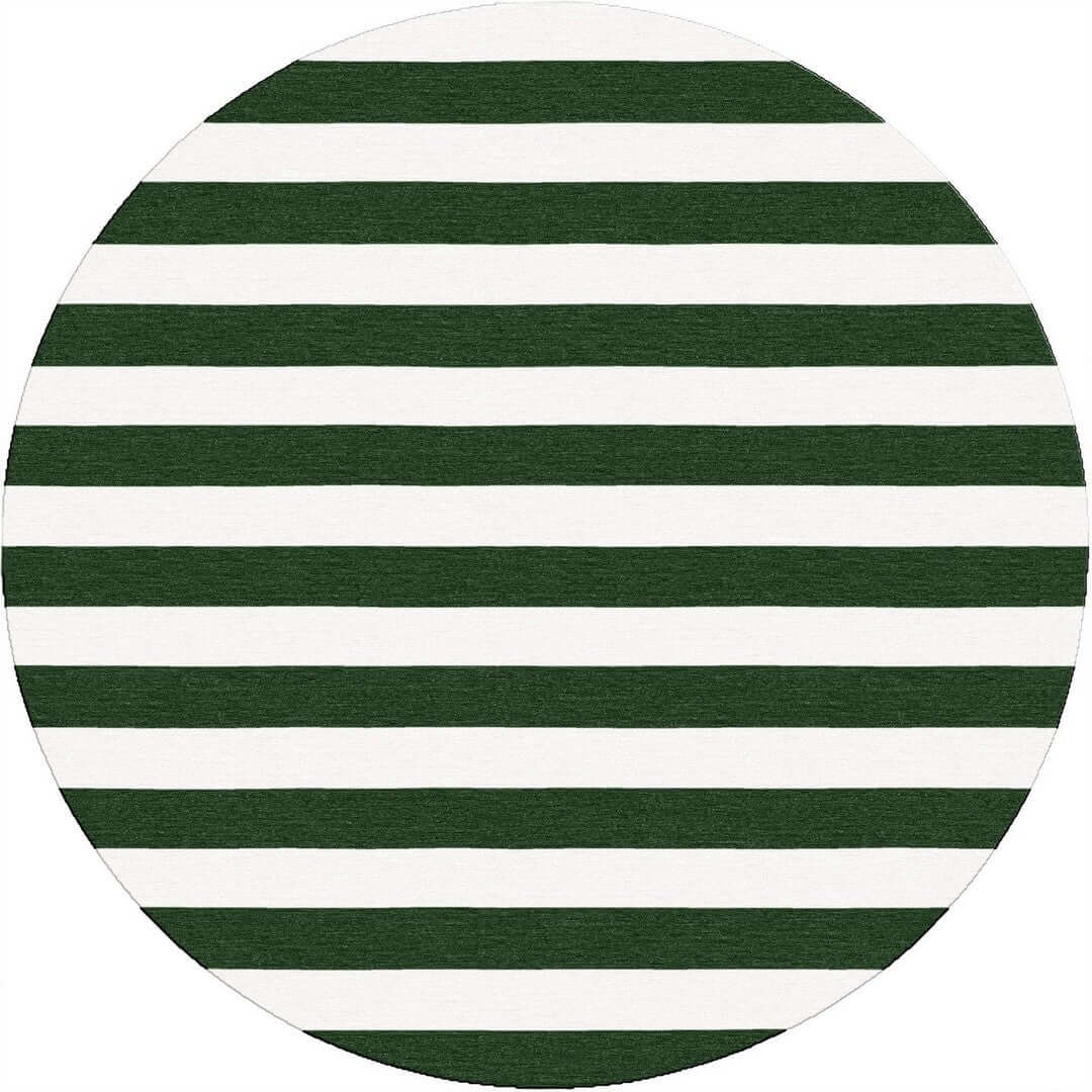 Handmade Hand-Tufted Modern Rug | Horizontal Stripes Rug in Green