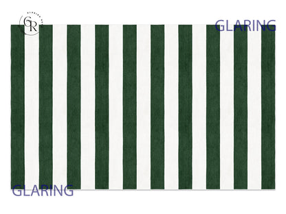 Handmade Hand-Tufted Modern Rug | Horizontal Stripes Rug in Green