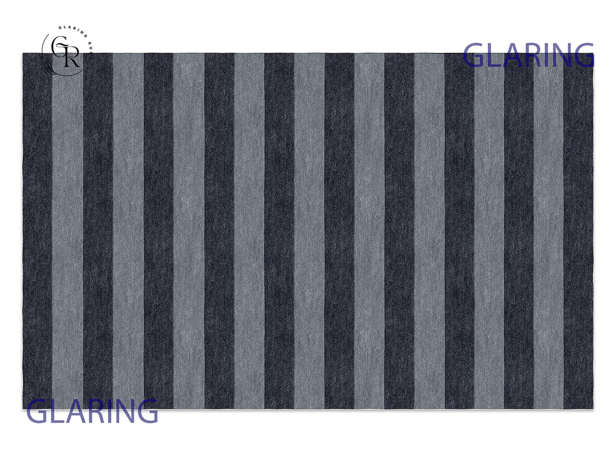 Handmade Hand-Tufted Modern Rug | Horizontal Stripes Rug in Gray
