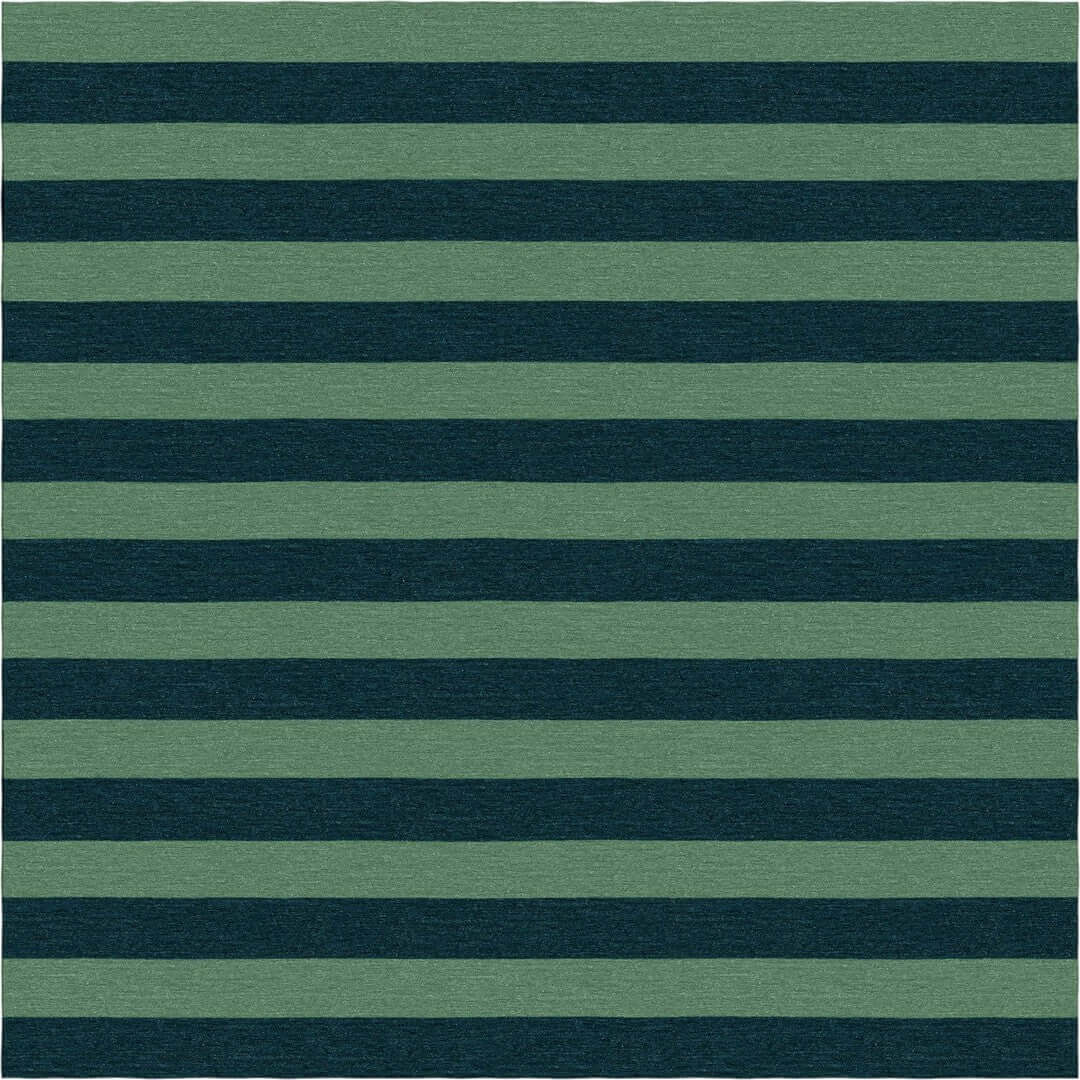 Handmade Hand-Tufted Modern Rug | Horizontal Stripes Rug in Green