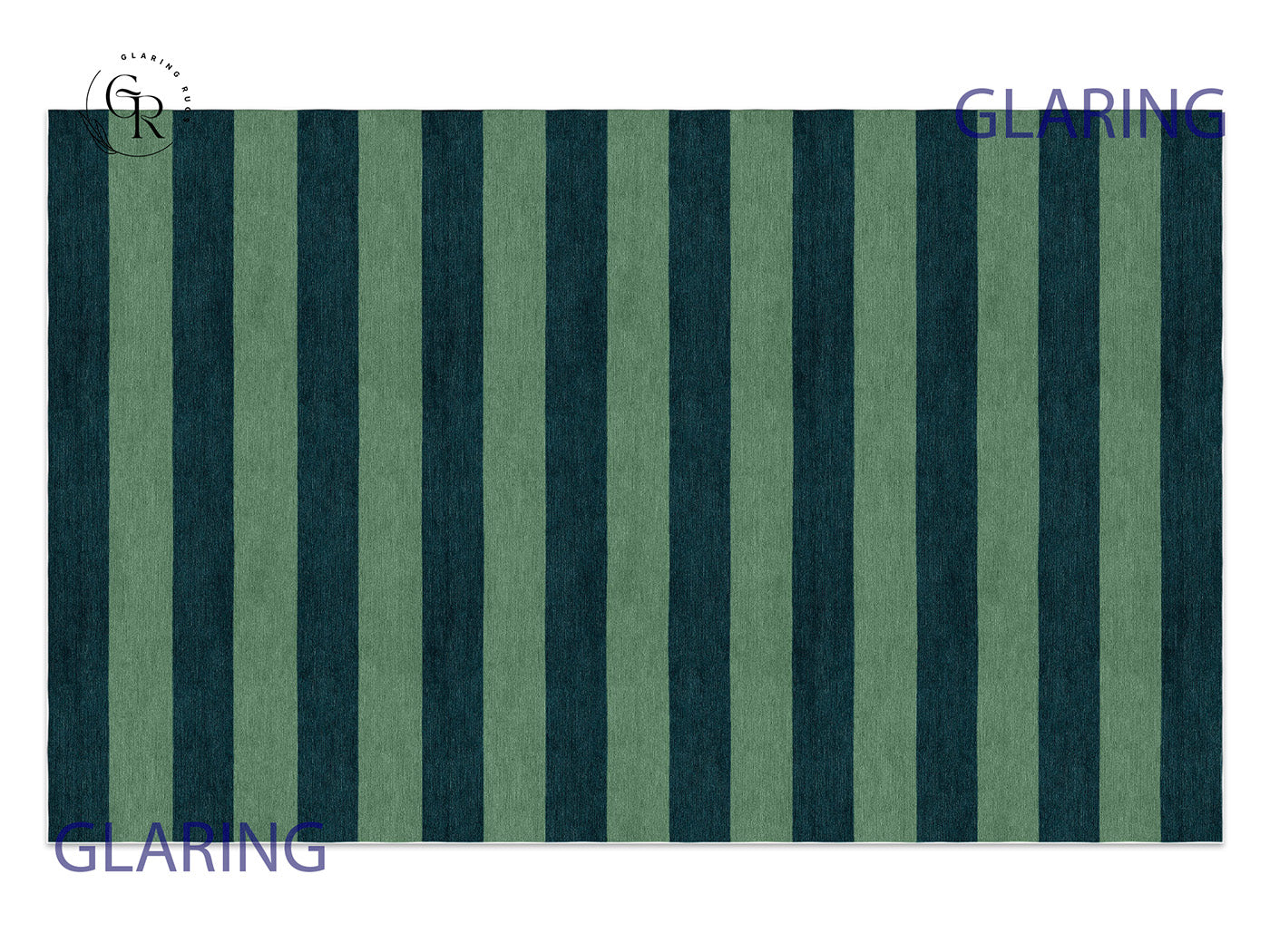 Handmade Hand-Tufted Modern Rug | Horizontal Stripes Rug in Green