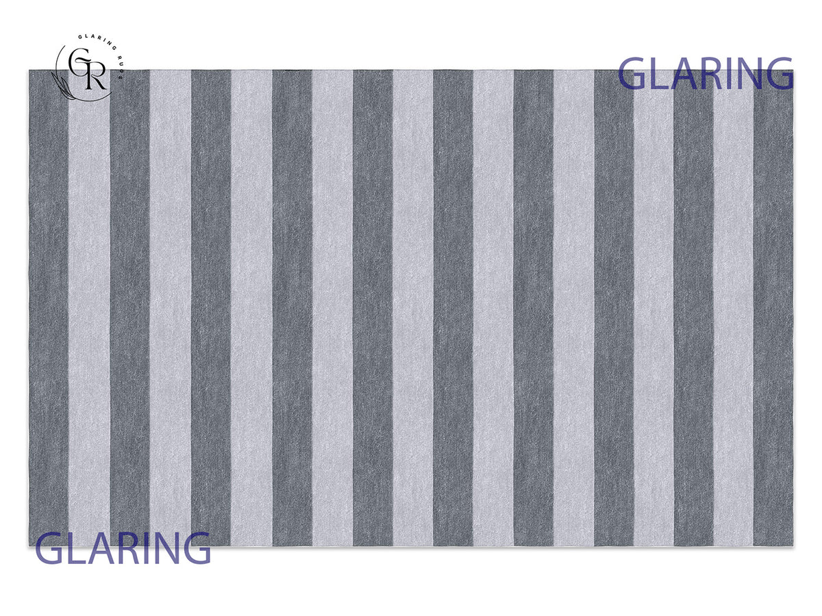 Handmade Hand-Tufted Modern Rug | Horizontal Stripes Rug in Gray