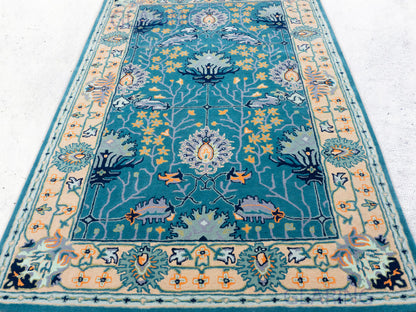 eal Persian-Inspired Floral Tree of Life Area Rug – Ornate Botanical Medallion Design
