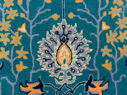 eal Persian-Inspired Floral Tree of Life Area Rug – Ornate Botanical Medallion Design