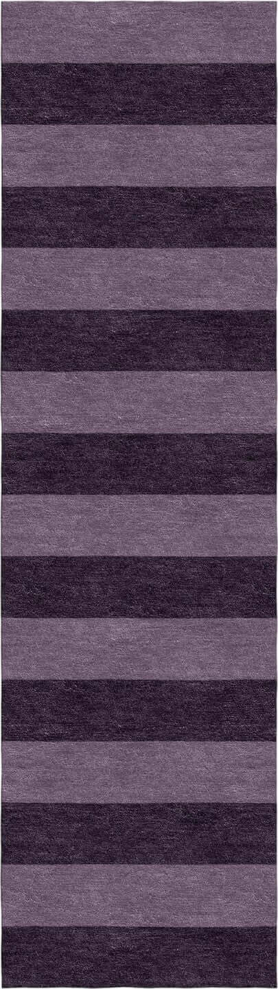 Magenta & purple striped runner area rug 