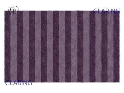 Handmade Hand-Tufted Modern Rug | Horizontal Stripes Rug in Purple