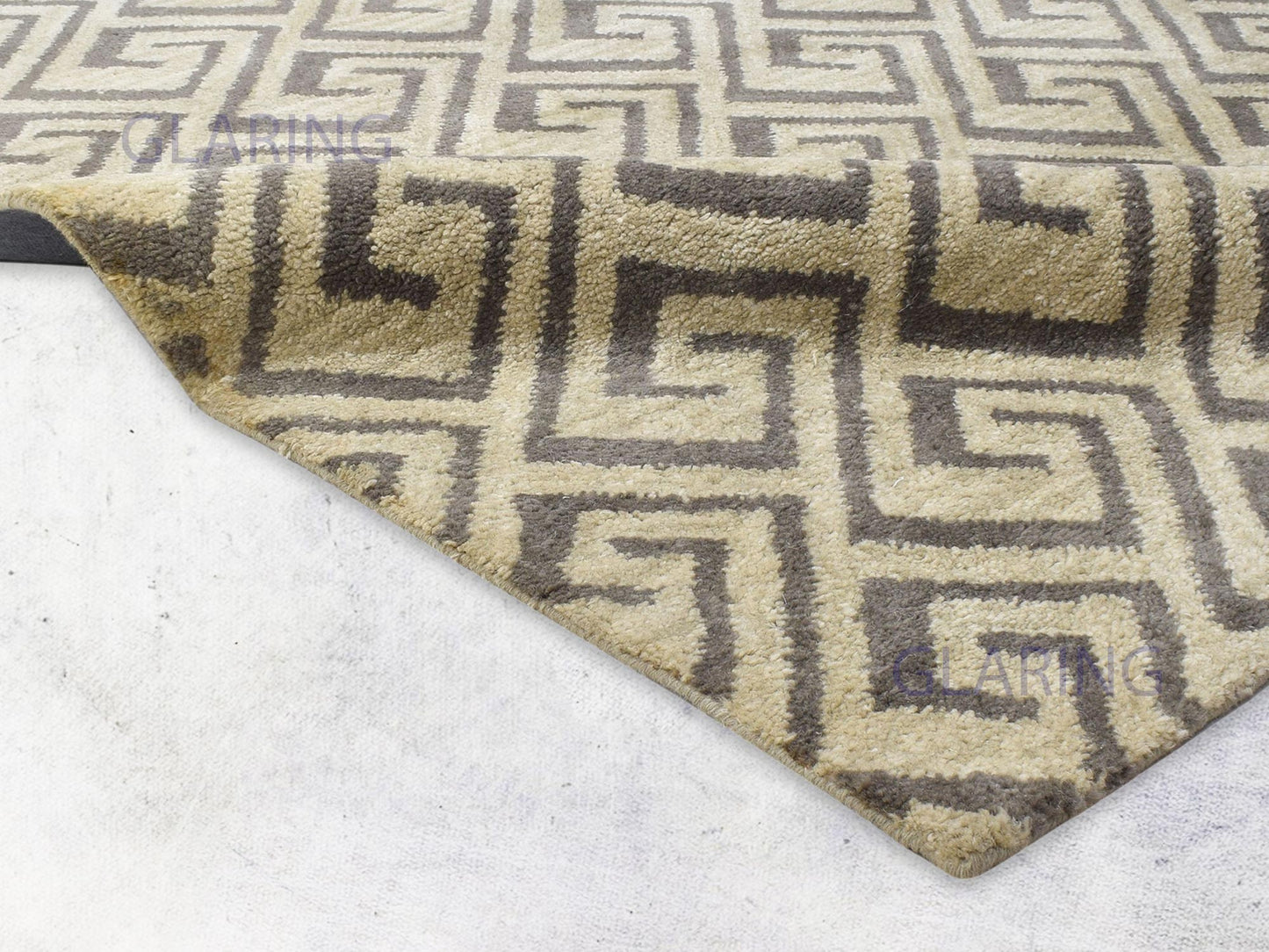 Handmade Scandinavian Rug | Geometric Design in Beige & Brown