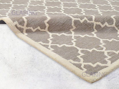 Handmade Moroccan Rug | Geometric Design in Brown & Ivory