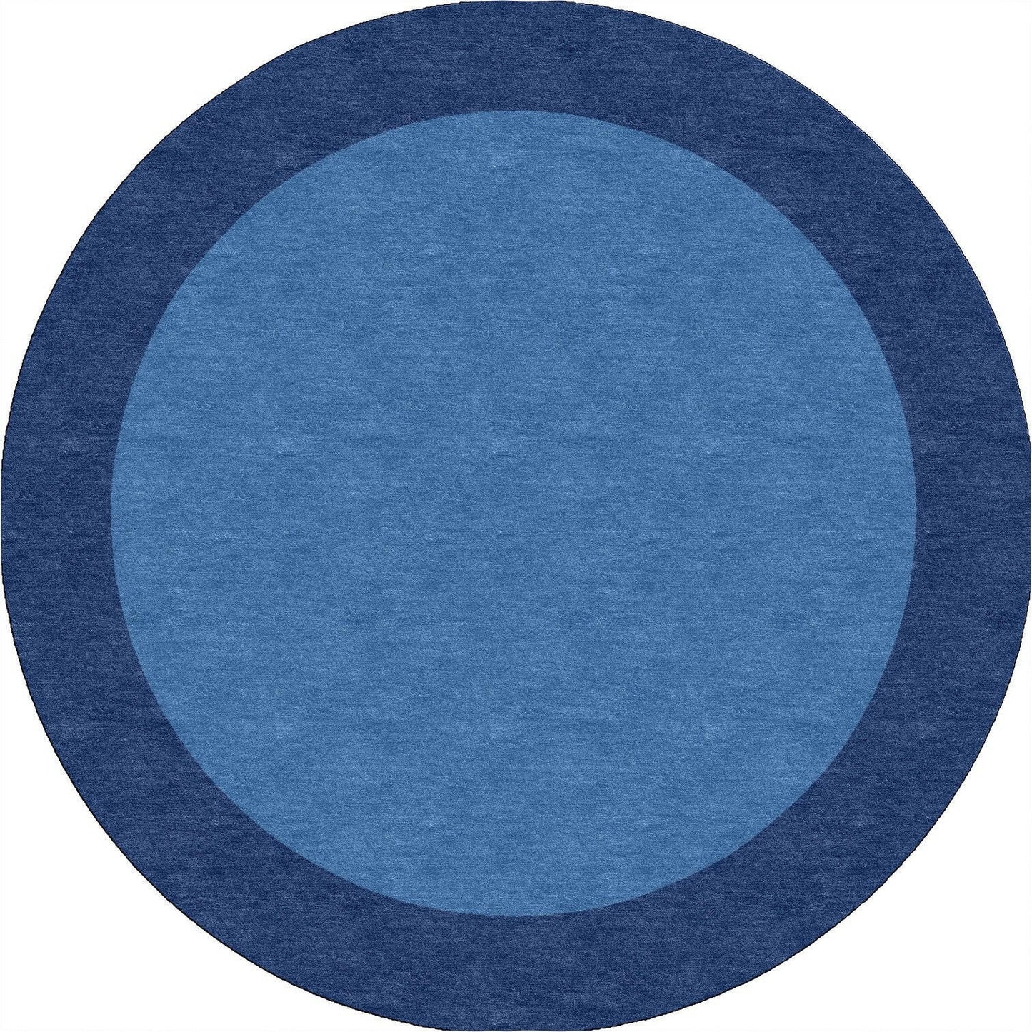Handmade Hand-Tufted Wool Modern Border Blue Royal Blue Area Rug