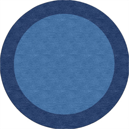 Handmade Hand-Tufted Wool Modern Border Blue Royal Blue Area Rug