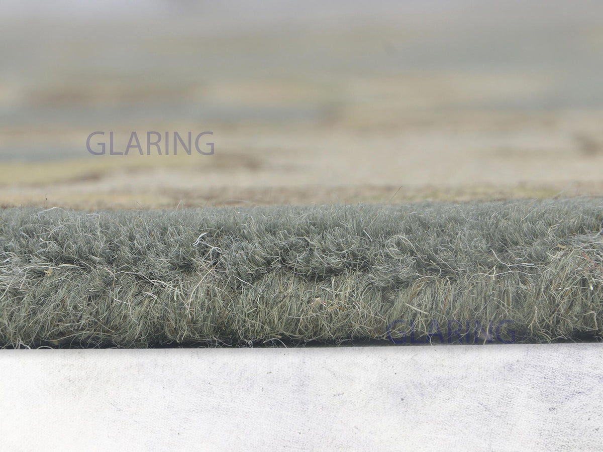 Handmade Wool Oushak Area Rug in Grey, Beige & Brown
